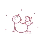 Zeichnung: Mama und Baby beim Yoga